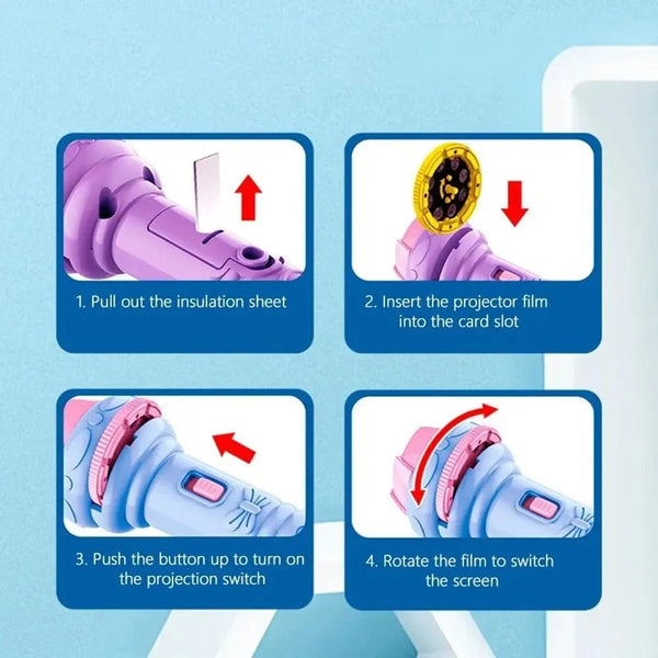 Planet Gates 10 Cards Cartoon Projection Flashlight 80 Patterns Creative Children Flashlight Toy Projector Baby Toys Bedtime Story Book Toy