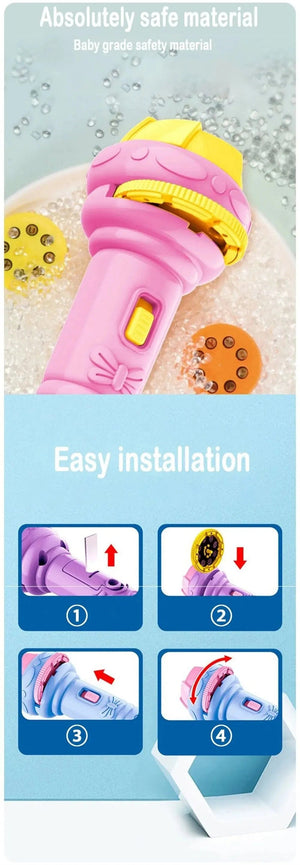 Planet Gates 10 Cards Cartoon Projection Flashlight 80 Patterns Creative Children Flashlight Toy Projector Baby Toys Bedtime Story Book Toy