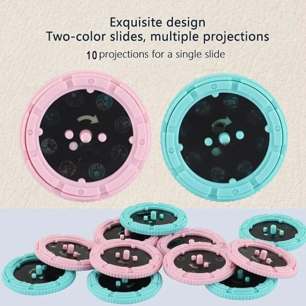 Planet Gates 10 Cards Cartoon Projection Flashlight 80 Patterns Creative Children Flashlight Toy Projector Baby Toys Bedtime Story Book Toy