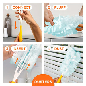 Planet Gates 10 Count Electrostatic Dust Brush Head Refills 10pcs Household Duster Replacement for Laundry Furniture Car Keyboard Short Handled Cleaning Tool Christmas Supplies