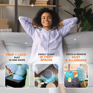 Planet Gates 10 Count Electrostatic Dust Brush Head Refills 10pcs Household Duster Replacement for Laundry Furniture Car Keyboard Short Handled Cleaning Tool Christmas Supplies