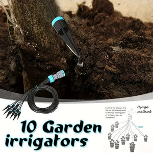 Planet Gates 10 Drippers 1 Pack, Automatic Watering System For Lazy People Indoor Drip Irrigation System And 10 Plant Watering Tools Seepage Water Business Home Time Adjustment Drip Irrigation Pot Watering Device