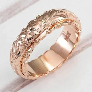 Planet Gates 10 / green 14 k Gold color Suspended Carved Rose Flower Ring for women and men gold rings Women's jewelry rings Wedding Anniversary 2021
