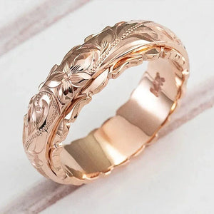 Planet Gates 10 / green 14 k Gold color Suspended Carved Rose Flower Ring for women and men gold rings Women's jewelry rings Wedding Anniversary 2021