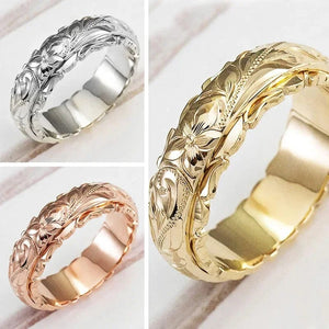 Planet Gates 10 / green 14 k Gold color Suspended Carved Rose Flower Ring for women and men gold rings Women's jewelry rings Wedding Anniversary 2021