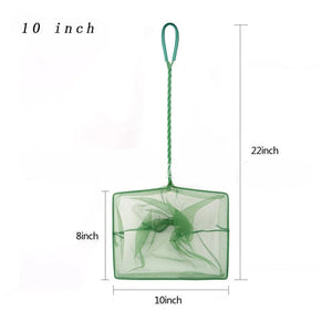 Planet Gates 10 inch Portable Fish Net Long Handle Square Aquarium Accessories Fish Tank Landing Net Fishing Net Fish Floating Objects Cleaning Tool