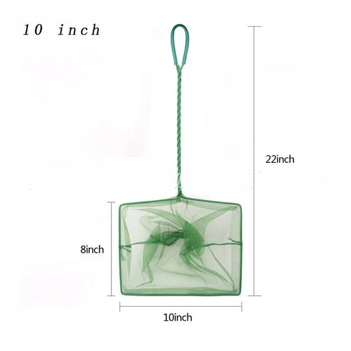 Planet Gates 10 inch Portable Fish Net Long Handle Square Aquarium Accessories Fish Tank Landing Net Fishing Net Fish Floating Objects Cleaning Tool