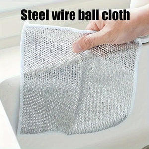 Planet Gates 10 Packs 10pcs Steel Wire Ball Cloth, Non Greasy And Easy To Clean, For Cleaning Sinks, Washing Kitchen Stovetop, Pot, Kitchen Stuff, Kitchen Cleaning Gadget
