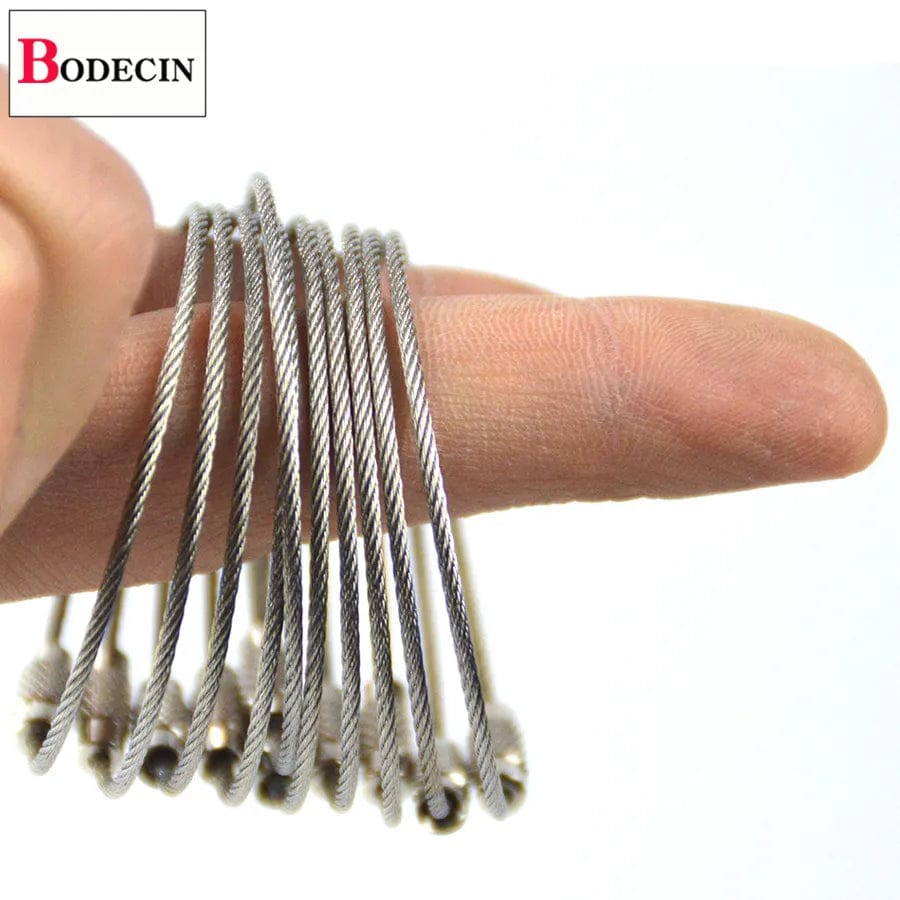 Planet Gates 10 PCS 10PCS 15CM Outdoor Tools EDC Tactical Gear For Camping Tools Multi Keychain Kit Stainless Steel Wire Rope Key Ring Tourism Chain