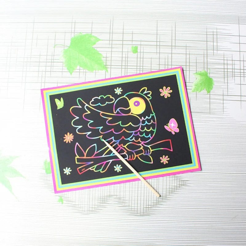 Planet Gates Mix for boy 10 pcs 13x 9.8cm Scratch Art Paper Magic Painting Paper with Drawing Stick For Kids Toy Colorful Drawing Toys