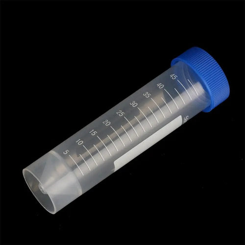 Planet Gates 10 Pcs 50ml Plastic Screw Cap Flat Bottom Centrifuge Test Tube with Scale Free-standing Centrifugal Tubes Laboratory Fittings