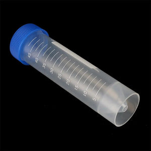 Planet Gates 10 Pcs 50ml Plastic Screw Cap Flat Bottom Centrifuge Test Tube with Scale Free-standing Centrifugal Tubes Laboratory Fittings