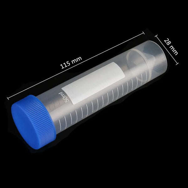 Planet Gates 10 Pcs 50ml Plastic Screw Cap Flat Bottom Centrifuge Test Tube with Scale Free-standing Centrifugal Tubes Laboratory Fittings