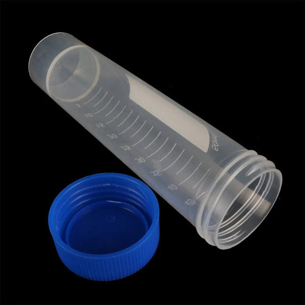 Planet Gates 10 Pcs 50ml Plastic Screw Cap Flat Bottom Centrifuge Test Tube with Scale Free-standing Centrifugal Tubes Laboratory Fittings