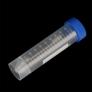 Planet Gates 10 Pcs 50ml Plastic Screw Cap Flat Bottom Centrifuge Test Tube with Scale Free-standing Centrifugal Tubes Laboratory Fittings