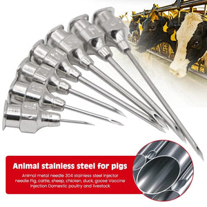 Planet Gates 10 Pcs/boxs Farm Animals Injection Needle 304 Stainless Steel Dispensing Needle Syringe Poultry Small Veterinary Supplies