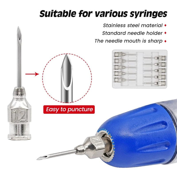 Planet Gates 10 Pcs/boxs Farm Animals Injection Needle 304 Stainless Steel Dispensing Needle Syringe Poultry Small Veterinary Supplies