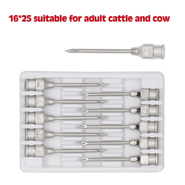 Planet Gates 10 Pcs/boxs Farm Animals Injection Needle 304 Stainless Steel Dispensing Needle Syringe Poultry Small Veterinary Supplies