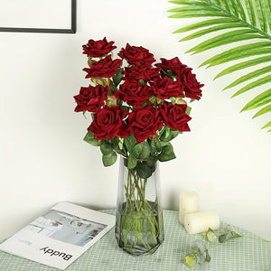 Planet Gates 10 Pcs Fake Roses Artificial Flowers, Roses Artificial Faux Flowers With Stems, Suitable For Home Wedding Centerpiece Hotel Office Decor, Valentine's Day For Home Ornament, Proposal Arrangement, Wedding Room