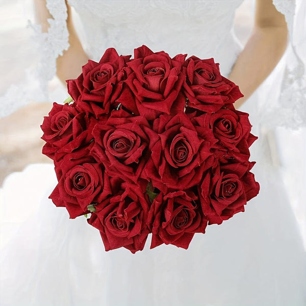 Planet Gates 10 Pcs Fake Roses Artificial Flowers, Roses Artificial Faux Flowers With Stems, Suitable For Home Wedding Centerpiece Hotel Office Decor, Valentine's Day For Home Ornament, Proposal Arrangement, Wedding Room