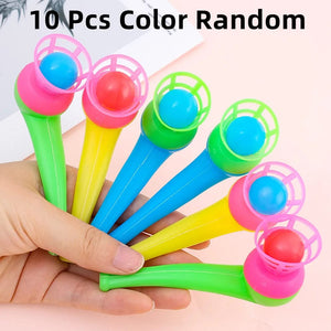 Planet Gates 10 Pcs Random 10Pcs Plastic Pipe Blowing Ball Toys For Kids Outdoor Sports Games Balance Training Learning Toys Children Funny Gifts