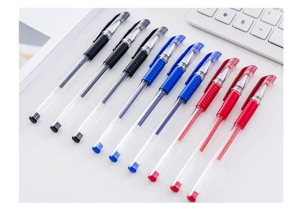 Planet Gates 10 Pcs/Set Gel Pens 0.5mm Bullet Tip Ballpoint Pens Black/Blue/Red Ink School Stationery Writing Supplies office accessories