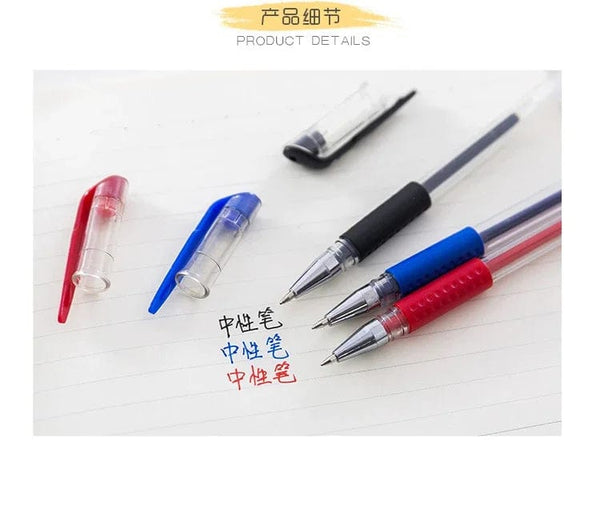 Planet Gates 10 Pcs/Set Gel Pens 0.5mm Bullet Tip Ballpoint Pens Black/Blue/Red Ink School Stationery Writing Supplies office accessories