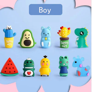 Planet Gates 10 Pen Cap Boys 10pcs Cute Cartoon Pencil Cap Silicone Neutral Pen Cover School Students Supplies Soft Rubber Pencil Protector