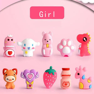 Planet Gates 10 Pen Cap Girls 10pcs Cute Cartoon Pencil Cap Silicone Neutral Pen Cover School Students Supplies Soft Rubber Pencil Protector