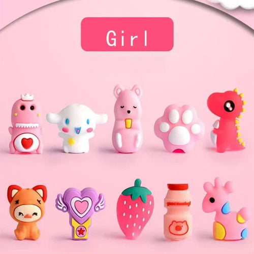 Planet Gates 10 Pen Cap Girls 10pcs Cute Cartoon Pencil Cap Silicone Neutral Pen Cover School Students Supplies Soft Rubber Pencil Protector