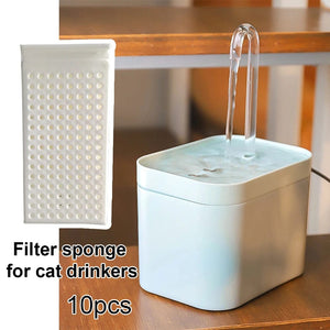 Planet Gates 10 pieces 10 Pcs Filter Sponge for Cat Drinkers(Does Not Include A Cat Drinker)