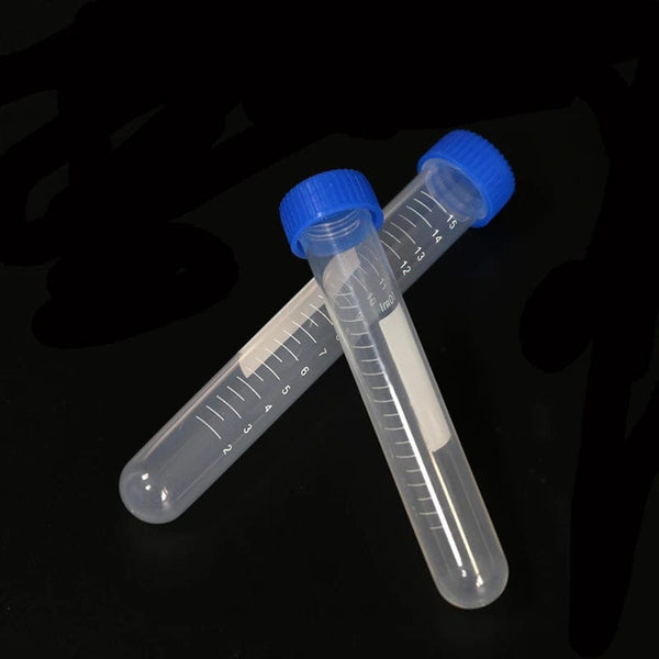 Planet Gates 10 Pieces 50ML/15ML/10ML Laboratory Sample Screw Round Bottom Plastic Test Tube Ep Tube with Scale Screw Cap Centrifuge Tube