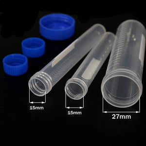 Planet Gates 10 Pieces 50ML/15ML/10ML Laboratory Sample Screw Round Bottom Plastic Test Tube Ep Tube with Scale Screw Cap Centrifuge Tube