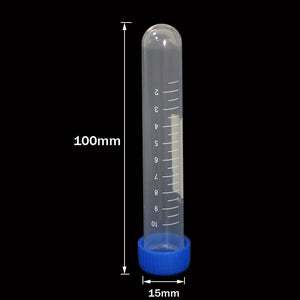 Planet Gates 10 Pieces 50ML/15ML/10ML Laboratory Sample Screw Round Bottom Plastic Test Tube Ep Tube with Scale Screw Cap Centrifuge Tube