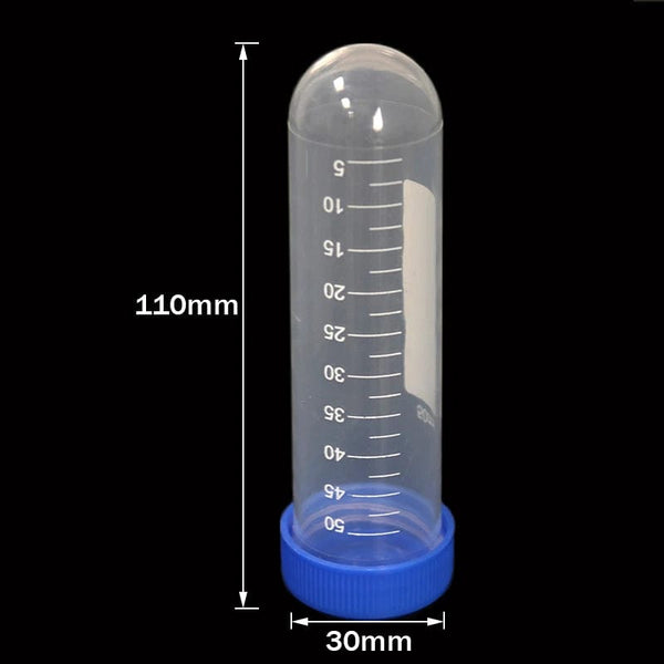 Planet Gates 10 Pieces 50ML/15ML/10ML Laboratory Sample Screw Round Bottom Plastic Test Tube Ep Tube with Scale Screw Cap Centrifuge Tube