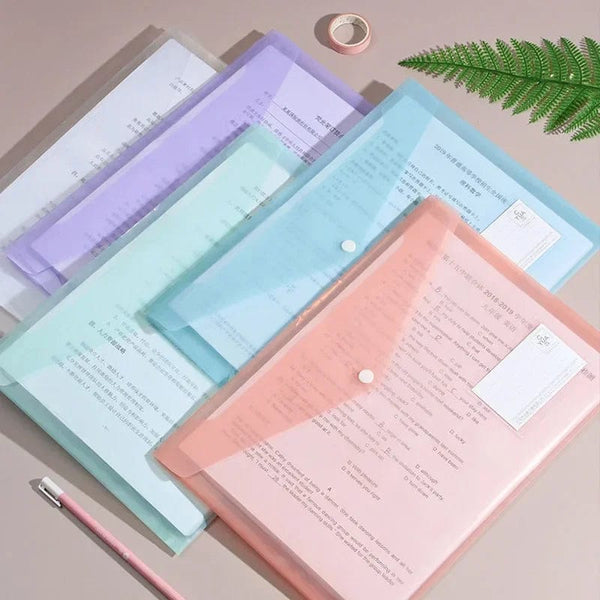 Planet Gates 10 Pieces File Bag Plastic 16C A4 Paper Storage Folder PP Transparent Portfolio Policy Briefcase with Label Waterproof File Bag