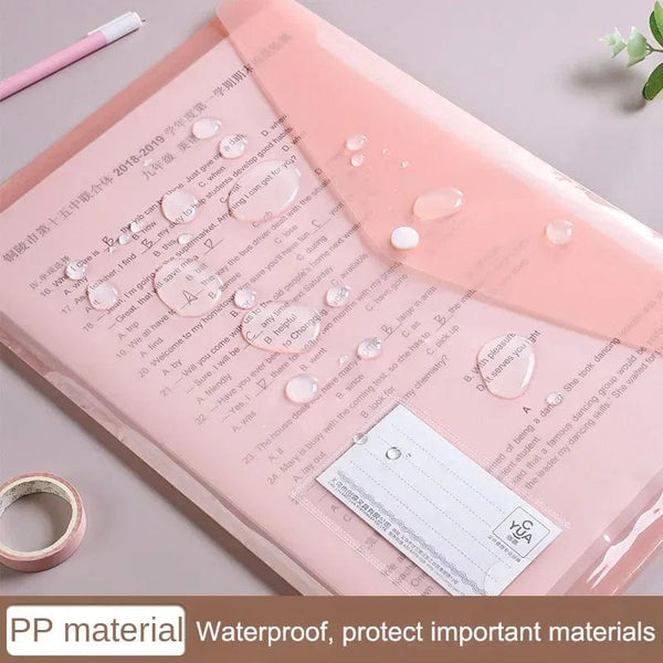 Planet Gates 10 Pieces File Bag Plastic 16C A4 Paper Storage Folder PP Transparent Portfolio Policy Briefcase with Label Waterproof File Bag