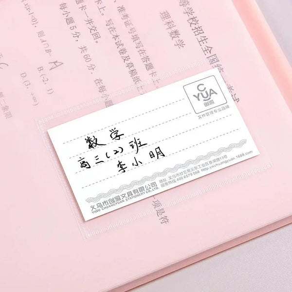 Planet Gates 10 Pieces File Bag Plastic 16C A4 Paper Storage Folder PP Transparent Portfolio Policy Briefcase with Label Waterproof File Bag