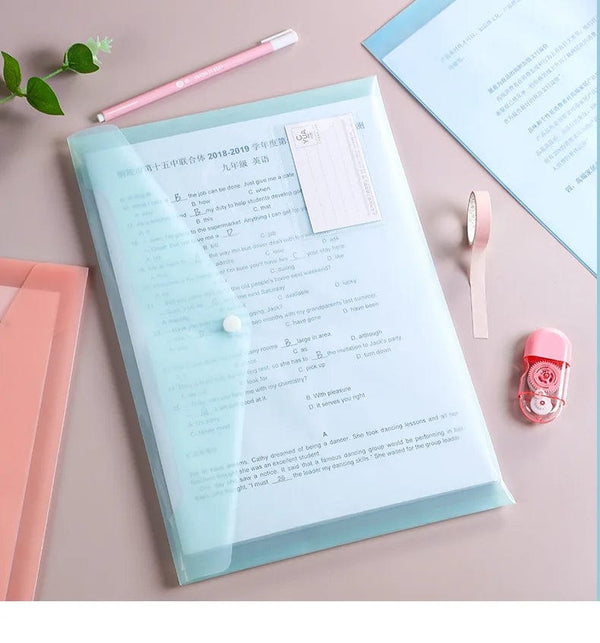 Planet Gates 10 Pieces File Bag Plastic 16C A4 Paper Storage Folder PP Transparent Portfolio Policy Briefcase with Label Waterproof File Bag