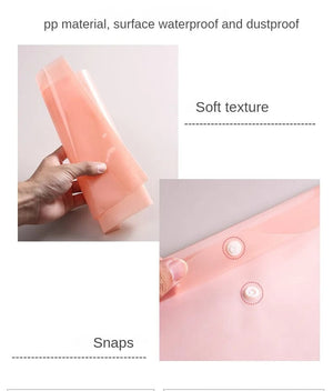 Planet Gates 10 Pieces File Bag Plastic 16C A4 Paper Storage Folder PP Transparent Portfolio Policy Briefcase with Label Waterproof File Bag