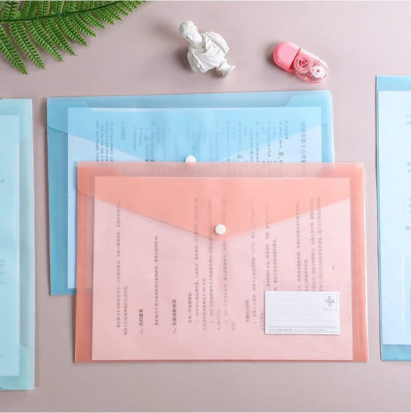 Planet Gates 10 Pieces File Bag Plastic 16C A4 Paper Storage Folder PP Transparent Portfolio Policy Briefcase with Label Waterproof File Bag