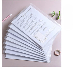 Planet Gates 10 Pieces File Bag Plastic 16C A4 Paper Storage Folder PP Transparent Portfolio Policy Briefcase with Label Waterproof File Bag