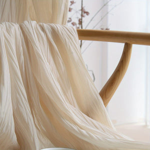 Planet Gates 100.0cm*130.0cm / Beige Color 1pc Velvet Window Sheer Curtain Suitable For Living Room, Bedroom, Kitchen, Bathroom, Home Decor, Room Decor