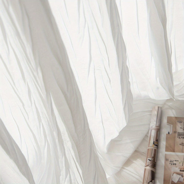 Planet Gates 100.0cm*130.0cm / White 1pc Velvet Window Sheer Curtain Suitable For Living Room, Bedroom, Kitchen, Bathroom, Home Decor, Room Decor