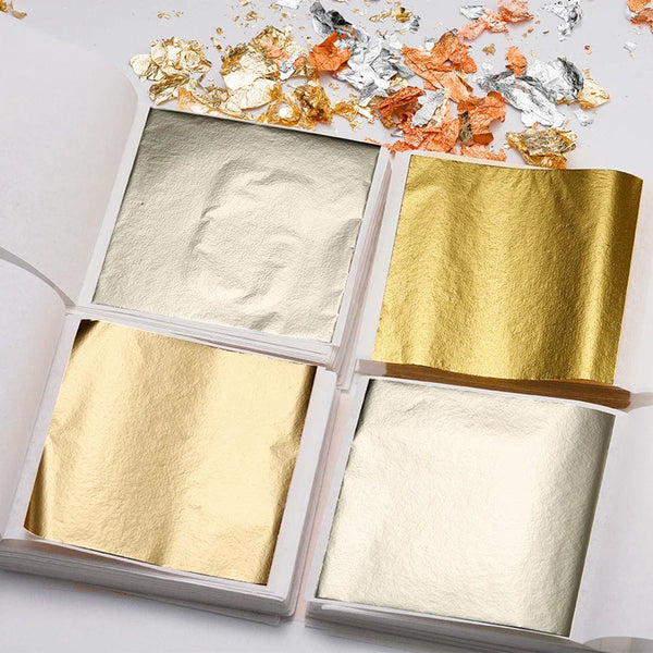 Planet Gates 100-200sheets Imitation Gold Foil Paper Leaf Gilding DIY Epoxy Resin Mold Jewelry Making Filling Decorate Resin Crafts Tool