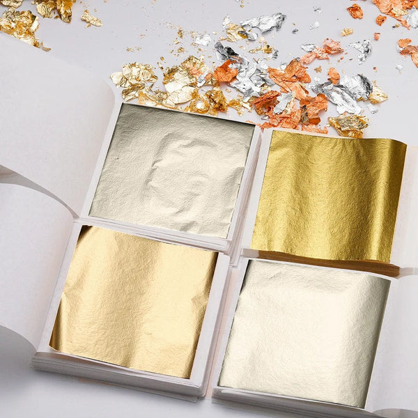 Planet Gates 100-200sheets Imitation Gold Foil Paper Leaf Gilding DIY Epoxy Resin Mold Jewelry Making Filling Decorate Resin Crafts Tool