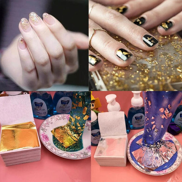 Planet Gates 100-200sheets Imitation Gold Foil Paper Leaf Gilding DIY Epoxy Resin Mold Jewelry Making Filling Decorate Resin Crafts Tool