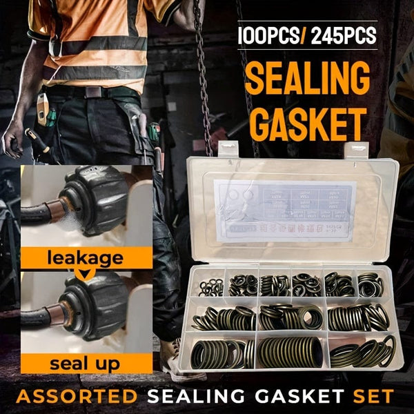 Planet Gates 100/245pcs High Pressure Hydraulic Rubber Oil Pipe Seal Gasket NBR Metal Seal Ring Assortment Kits Oil Pipe Seal Ring Rubber Gasket