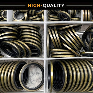 Planet Gates 100/245pcs High Pressure Hydraulic Rubber Oil Pipe Seal Gasket NBR Metal Seal Ring Assortment Kits Oil Pipe Seal Ring Rubber Gasket