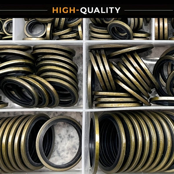 Planet Gates 100/245pcs High Pressure Hydraulic Rubber Oil Pipe Seal Gasket NBR Metal Seal Ring Assortment Kits Oil Pipe Seal Ring Rubber Gasket